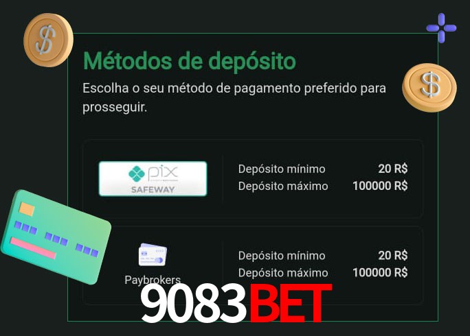 O cassino 9083bet oferece uma grande variedade de métodos de pagamento
